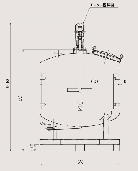 撹拌タンク 食品原料・調味料用の図面
