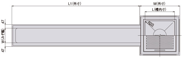 埋設嵩上げ型（W型側溝導入タイプ）の図